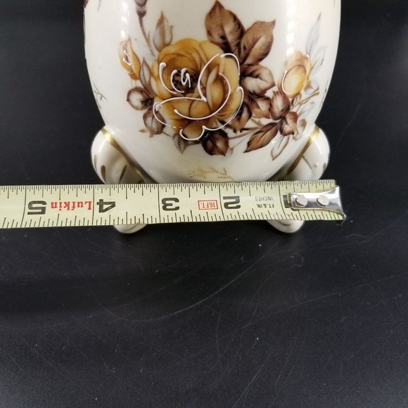 Cracked Egg Footed Napco Ware Vase Dish Planter Porcelain Floral Flower 6H3199/L - Picture 11 of 11